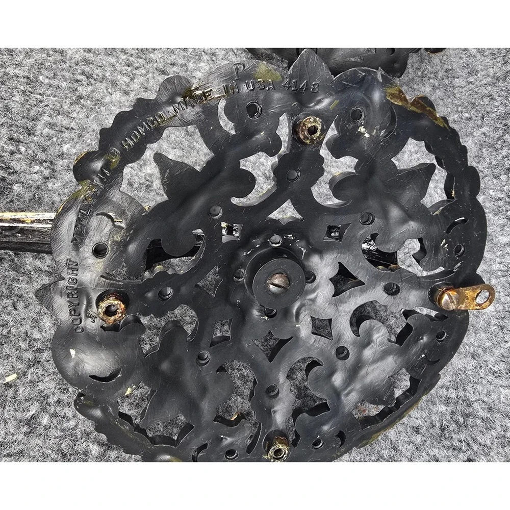 Vtg MCM Gothic Wall Sconces Black Antiqued Gold Holders Set of 4 Baroque Homco